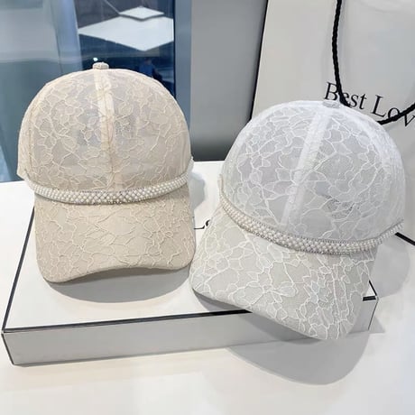 lace perl cap 3色