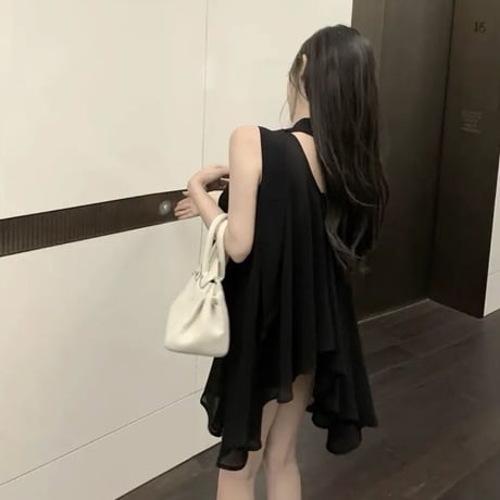 Blackシースルーボウタイトップス