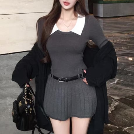 Glay Pleats Docking Dress