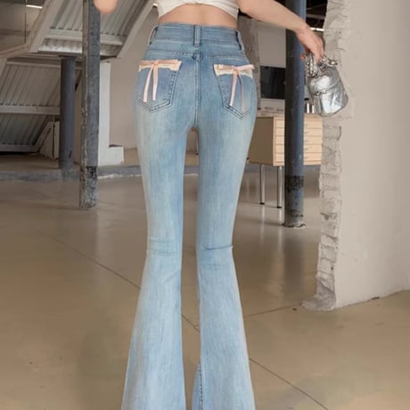 ガーリーデザインデニムパンツ