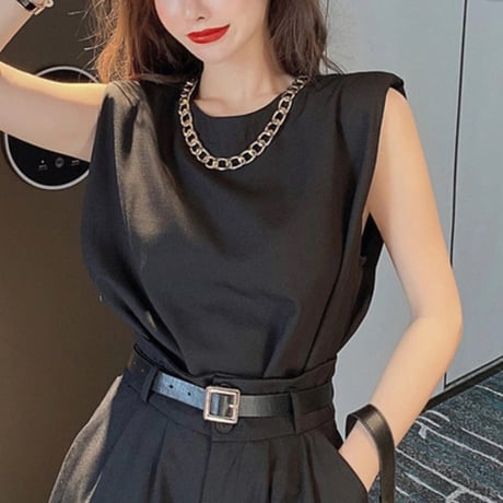 chain＆belt ノースリセットアップ2色