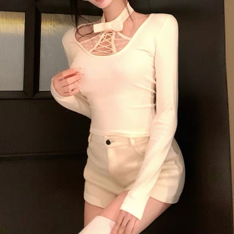 lace up heart tops 3色