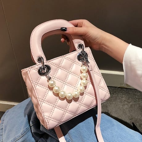 パール付き ハンドbag 4色