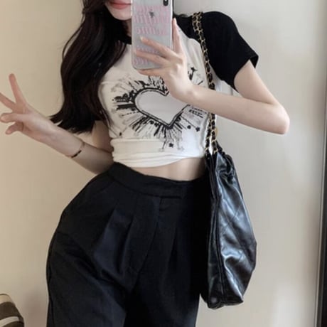 Heart monotone tops