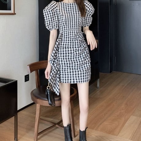 小越しほみ様ご着用♡サイドフリルパフ袖ワンピ2色
