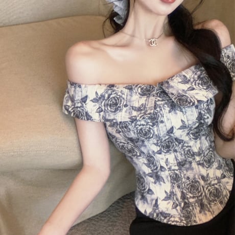 Vintage Rose Off-Shoulder Top