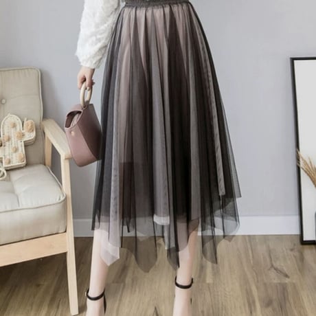 fairy chiffon long skirt 3色