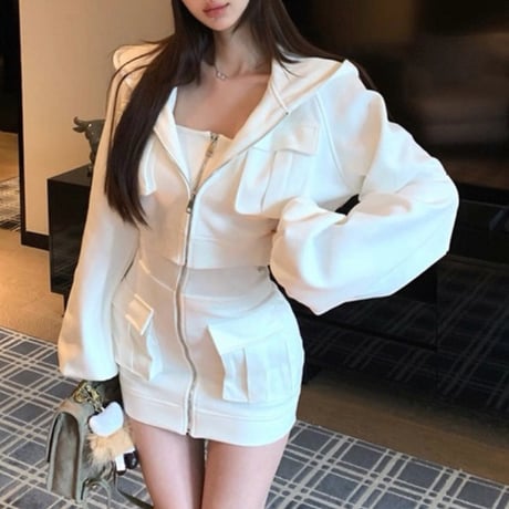 愛咲マリン様ご着用♡Zip-Up Mini Set 2色