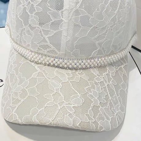 lace perl cap 3色