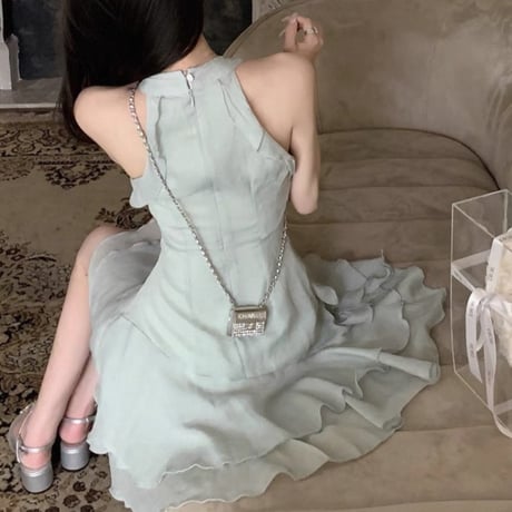Layer Frill Chiffon Dress
