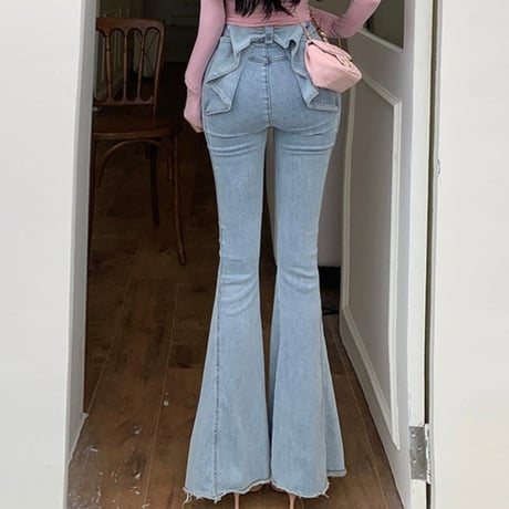 Back Ribbon Flare Denim