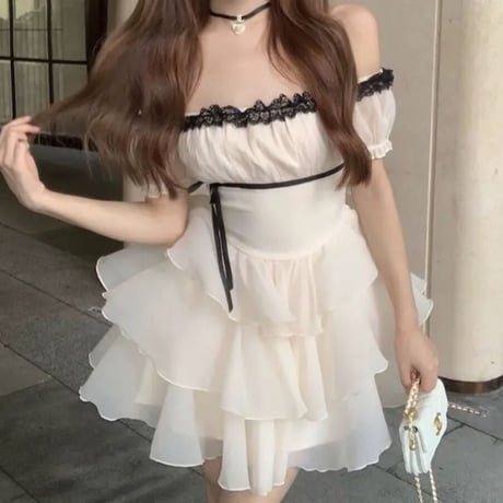 3段フリルdolly ワンピ