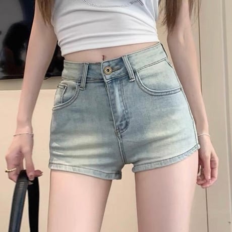 Denim short pants