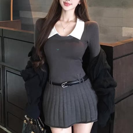 Glay Pleats Docking Dress