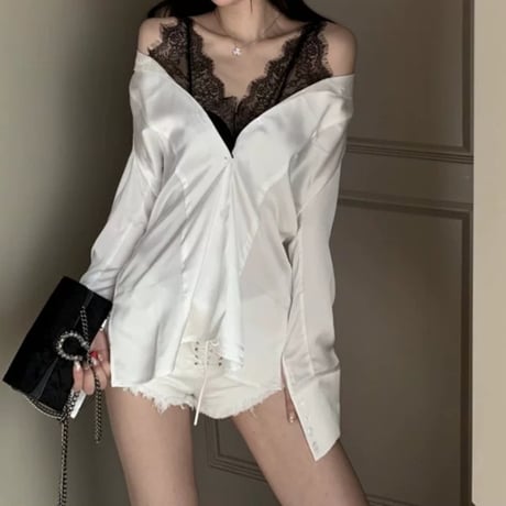 つかさ様ご着用*.black lace sexy トップス