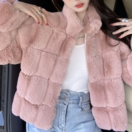 TERUMI様ご着用♡スクエアデザインファーコート3色