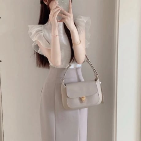 フリルノースリトップス+ロングスカートset