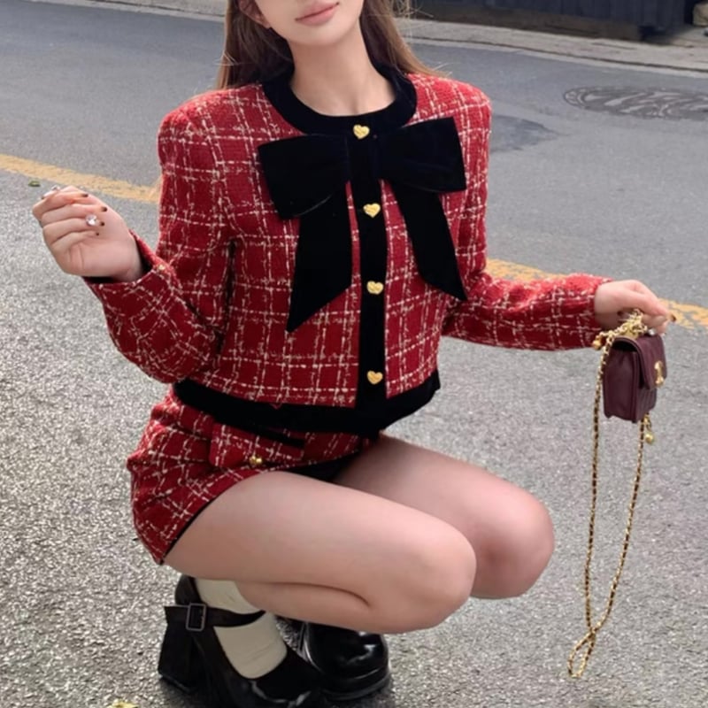 愛咲マリン様ご着用♡ツイードリボンデザインセットアップ | ecrea