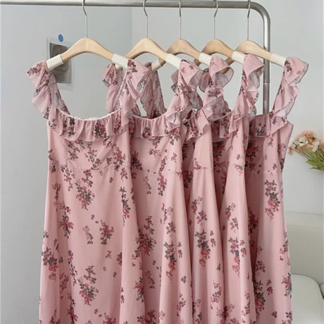 square neck frill flower op