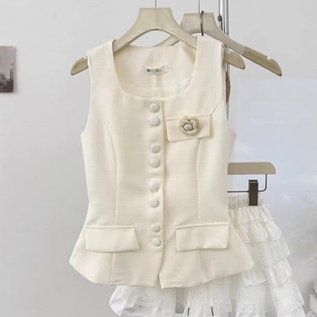 Classic Tweed Peplum Top 4色