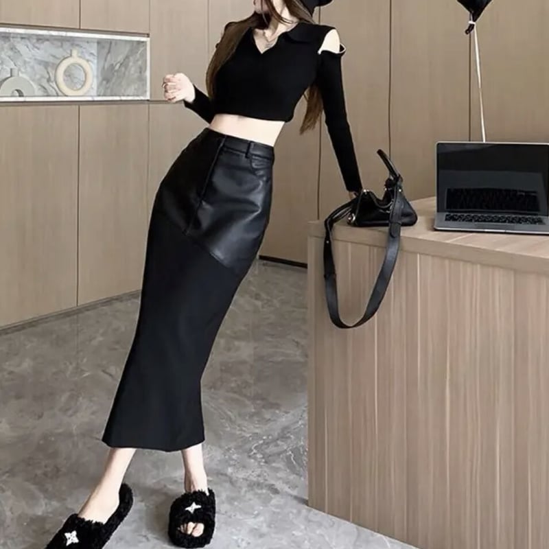 エコレザードッキングタイトスカート | ecrea