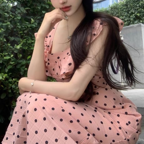 black×pink ドットワンピ