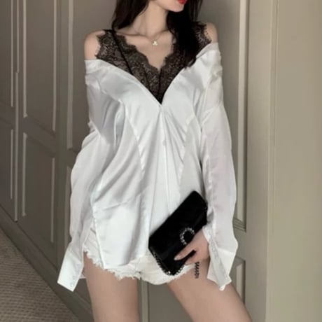 つかさ様ご着用*.black lace sexy トップス