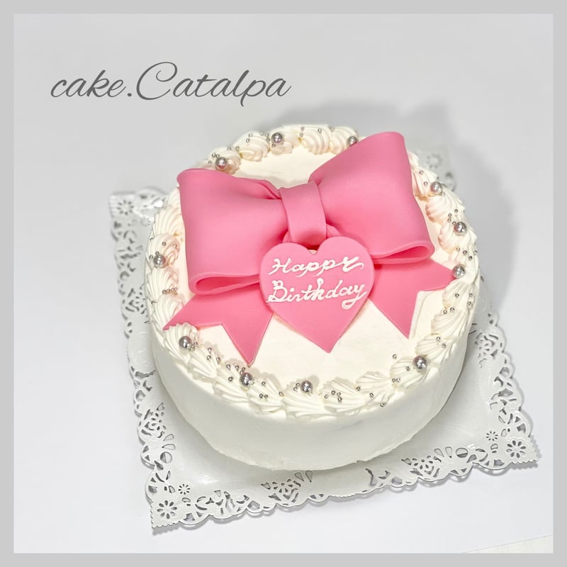 5号【-ribbon-リボンのケーキ】 | cake.Catalpa【ｵｰﾀﾞｰﾒｲﾄﾞｹｰｷ