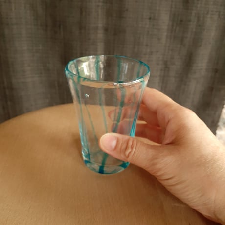 巧藝舎 イラン〈口吹きガラス〉グラス　ブルー