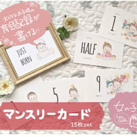 育児記録の書けるマンスリーカード(女の子)