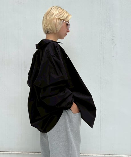 Loose Silhouette Shirt'Color Stitching'#8080