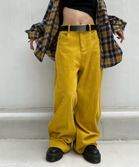Corduroy Wide Pants'With Belt'#9358