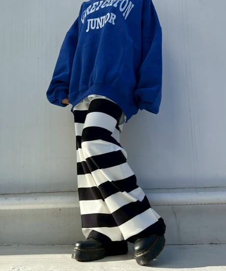 Knit Wide Pants'Bold Stripe'#91177
