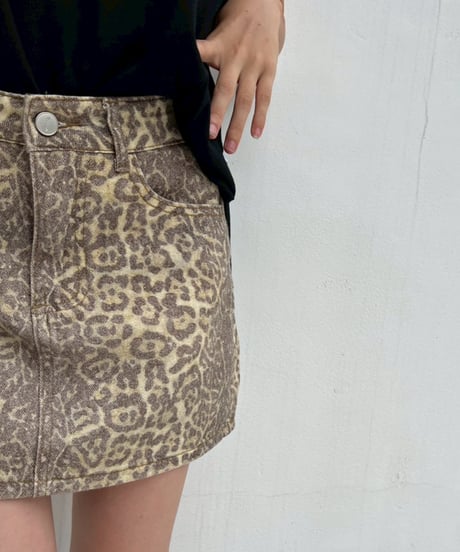 Compact Mini Skirt'Leopard'#8057