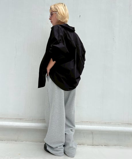 Loose Silhouette Shirt'Color Stitching'#8080