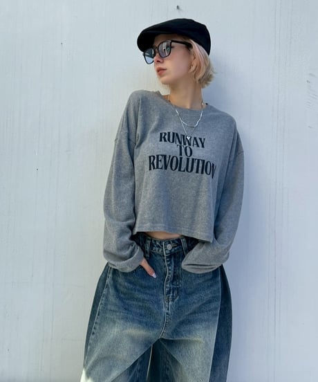 Crop LS Tee'RUNWAY'#268059