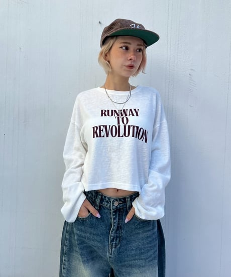 Crop LS Tee'RUNWAY'#268059