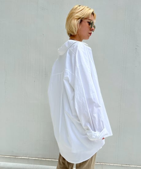 Loose Silhouette Shirt'Color Stitching'#8080