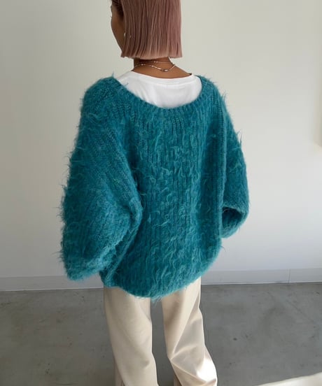 【¥6,800→¥5,900】Shaggy Knit'V-neck'#9356