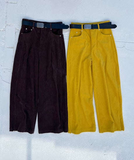 Corduroy Wide Pants'With Belt'#9358