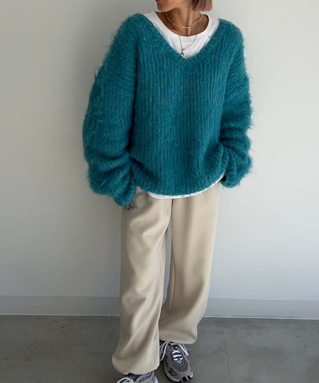 【¥6,800→¥5,900】Shaggy Knit'V-neck'#9356