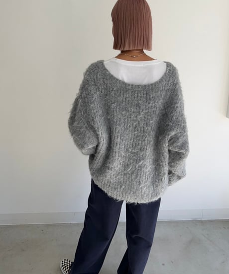 【¥6,800→¥5,900】Shaggy Knit'V-neck'#9356