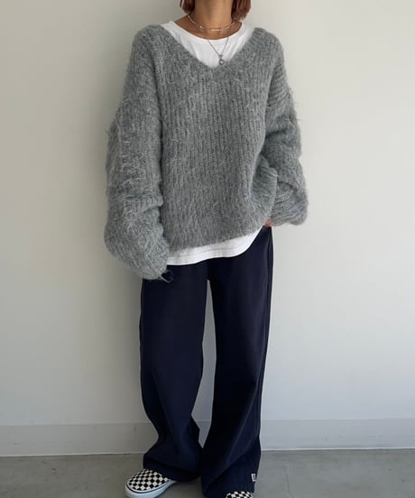 【¥6,800→¥5,900】Shaggy Knit'V-neck'#9356