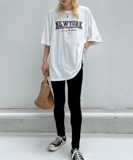 Wide T-shirt'NY1985'#6542