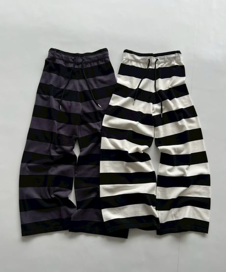 Knit Wide Pants'Bold Stripe'#91177