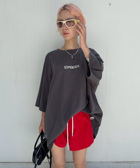 Wide T-shirt'SOME BODY'#1730