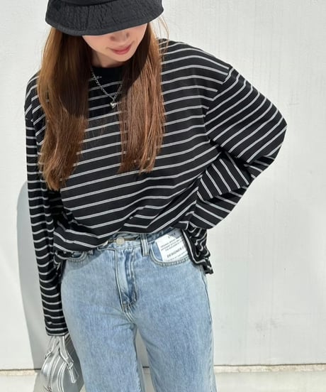 【¥6,800→¥6,300】Wide Long Sleeve-T'Border'#81101