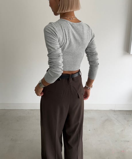 【¥4,800→¥4,300】Long Sleeve Tops'Cropped'#7606