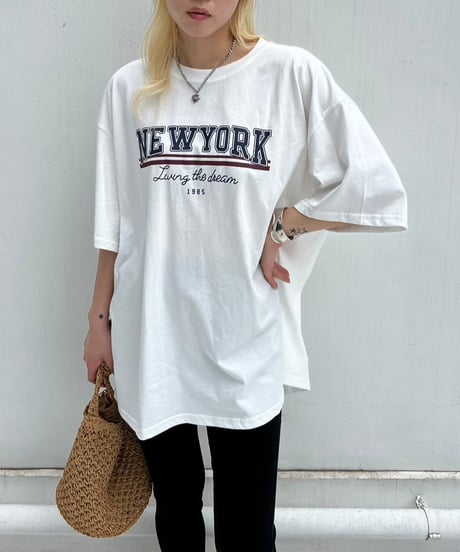 Wide T-shirt'NY1985'#6542