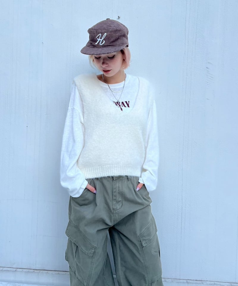 可愛い♡サノバチーズ 23SS Big Flower Knit Vest 完売品 SON OF THE